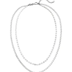 Halskette Collier 2-reihig aus 925 Silber Sterlingsilber rhodiniert 40-45cm