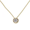 Halskette Collier Solitär Brillant-Anhänger 1 Ct 9,4mm 585 Gelbgold 45cm
