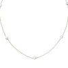 Halskette Collier Sterne 375 Gelbgold & Weißgold Rundankerkette 38-43cm bicolor