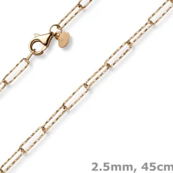 Halskette Collier Weit-Ankerkette aus 585 Gold Rotgold strukturiert 45cm