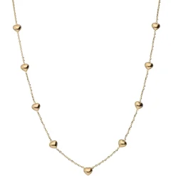 Halskette Halsschmuck Collier mit 9 Herzen aus 585 Gold Gelbgold 42-45cm