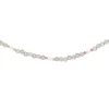 Halskette Kette aus Labradorit und Turmalin 43cm Edelsteinkette hallgrau-rosa