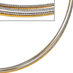 Halsreif Omegareif Halskette Collier Edelstahl 5-reihig bicolor vergoldet 42cm