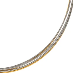 Halsreif Omegareif Halskette Collier Edelstahl 5-reihig bicolor vergoldet 45cm