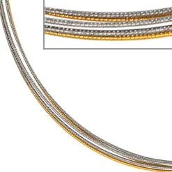 Halsreif Omegareif Halskette Collier Edelstahl 5-reihig bicolor vergoldet 45cm