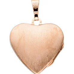 Herz - Medaillon Anhänger 20,5x22,2mm zum Öffnen 925 Silber rotgold vergoldet