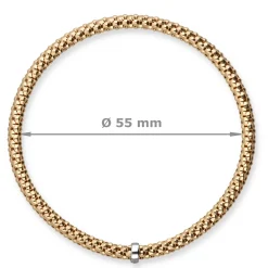 Himbeer-Armband Armreif Armschmuck elastisch 4mm 585 Gold Gelbgold stretch
