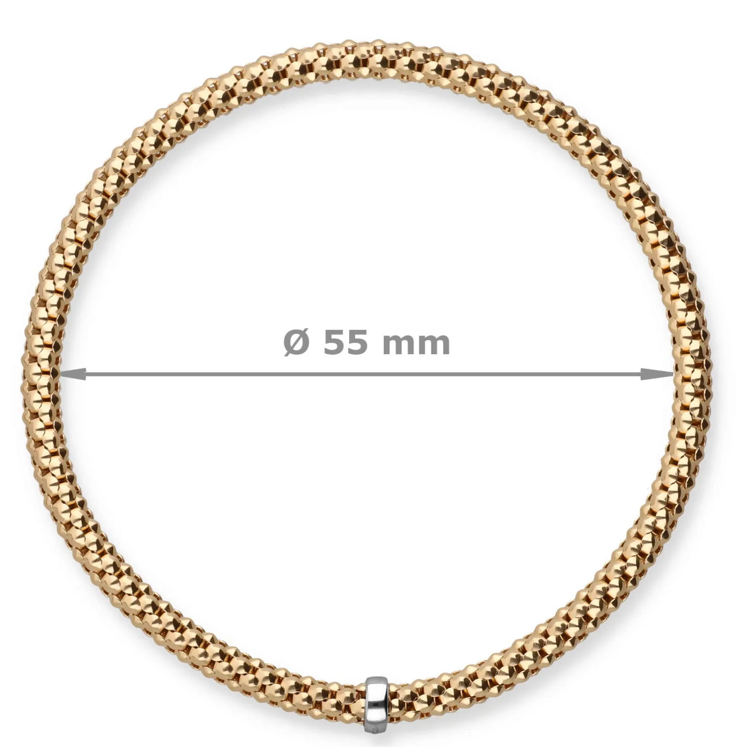 Himbeer-Armband Armreif Armschmuck elastisch 4mm 585 Gold Gelbgold stretch