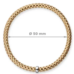 Himbeer-Armband Armreif Armschmuck elastisch 4mm 585 Gold Gelbgold stretch