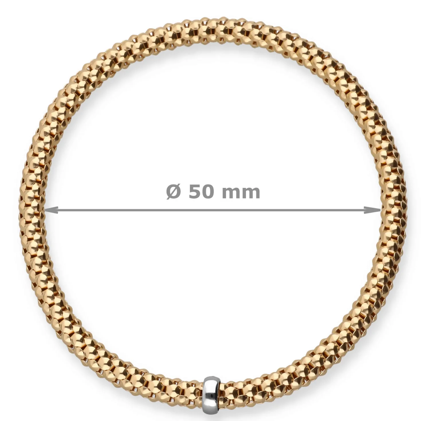 Himbeer-Armband Armreif Armschmuck elastisch 4mm 585 Gold Gelbgold stretch