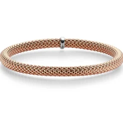 Himbeer-Armband Armreif Armschmuck elastisch 5mm 750 Gold Rotgold für Damen