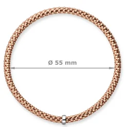 Himbeer-Armband Armreif Armschmuck elastisch 4mm 585 Gold Rotgold stretch