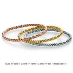 Himbeer-Armband Armreif Armschmuck elastisch 4mm 585 Gold Weißgold stretch