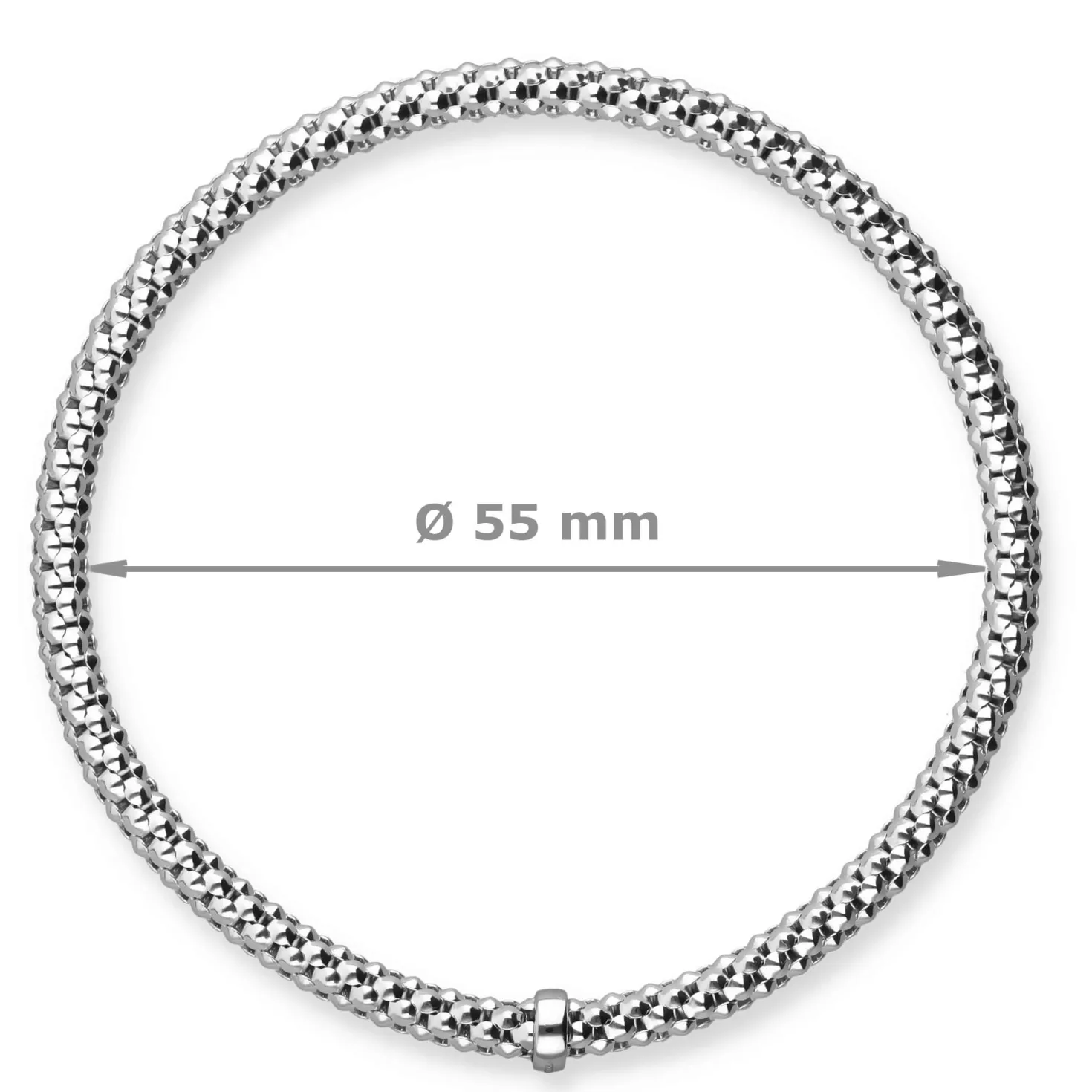 Himbeer-Armband Armreif Armschmuck elastisch 4mm 585 Gold Weißgold stretch