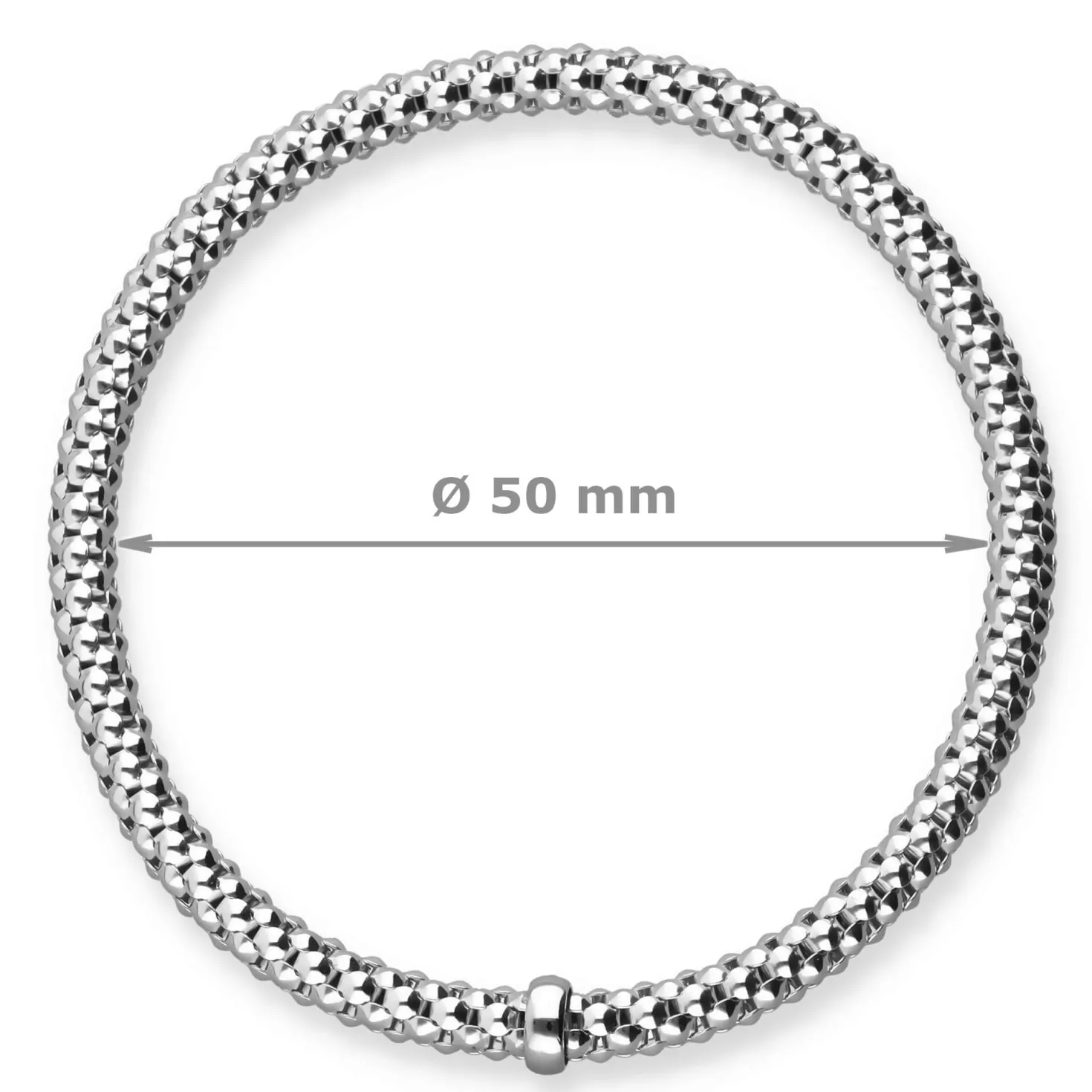 Himbeer-Armband Armreif Armschmuck elastisch 4mm 585 Gold Weißgold stretch