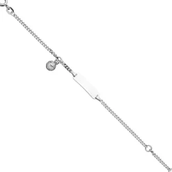 ID Armband mit Gravurplatte Schildband Fußball 925 Silber 12-14cm Kinder