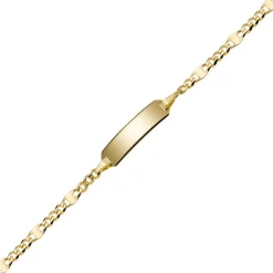 Identbändchen Armband Armkette Armschmuck, 585 Gelbgold, 14cm, Kinder