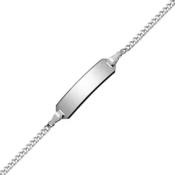 Identbändchen Armband Armkette Armschmuck, 585 Weißgold, 14cm, Kinder