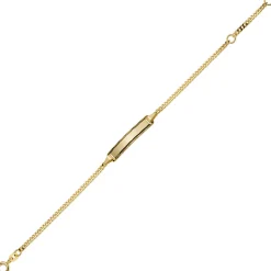 Identbändchen Armband Armschmuck, 585 Gelbgold, 16cm, für Kinder
