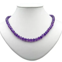 Kette Collier aus Amethyst & 925 Silber, violette Halskette Damen