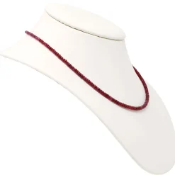 Kette Collier aus echtem Rubin & 925 Silber Edelsteinkette rot Rubinkette