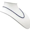 Kette Collier aus echtem Saphir & 925 Silber Edelsteinkette blau dunkelblau