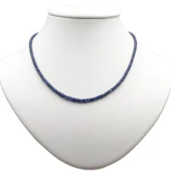 Kette Collier aus echtem Saphir & 925 Silber Edelsteinkette blau dunkelblau