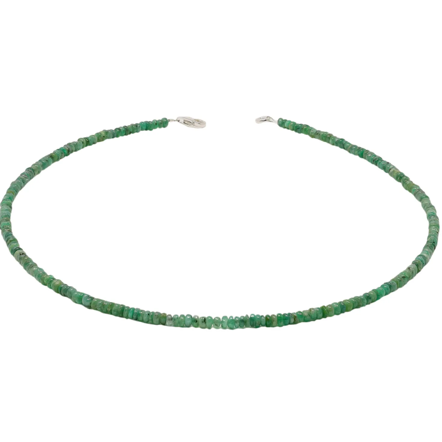 Kette Collier aus echtem Smaragd & 925 Silber Edelsteinkette grün Smaragdkette