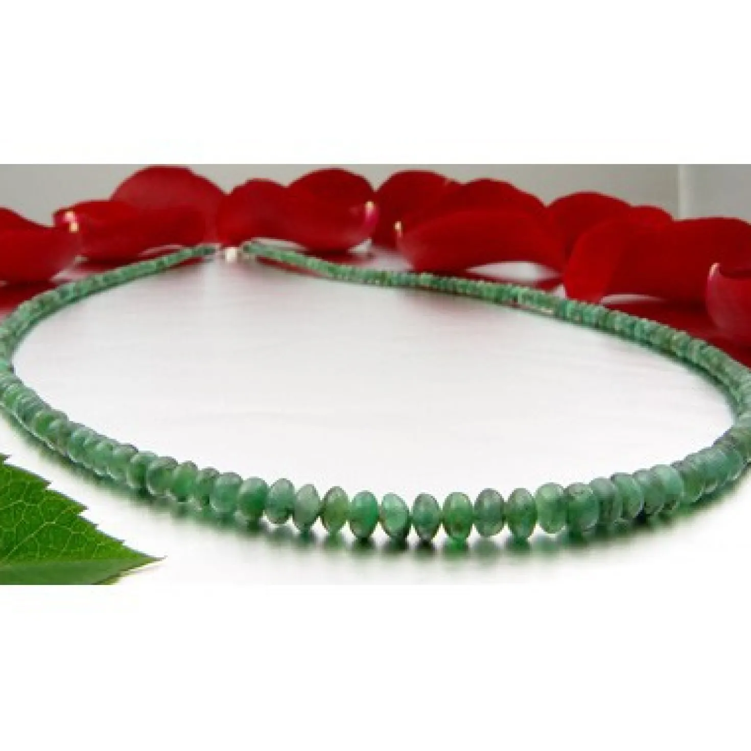 Kette Collier aus echtem Smaragd & 925 Silber Edelsteinkette grün Smaragdkette