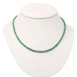 Kette Collier aus echtem Smaragd & 925 Silber Edelsteinkette grün Smaragdkette