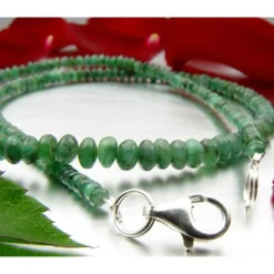 Kette Collier aus echtem Smaragd & 925 Silber Edelsteinkette grün Smaragdkette