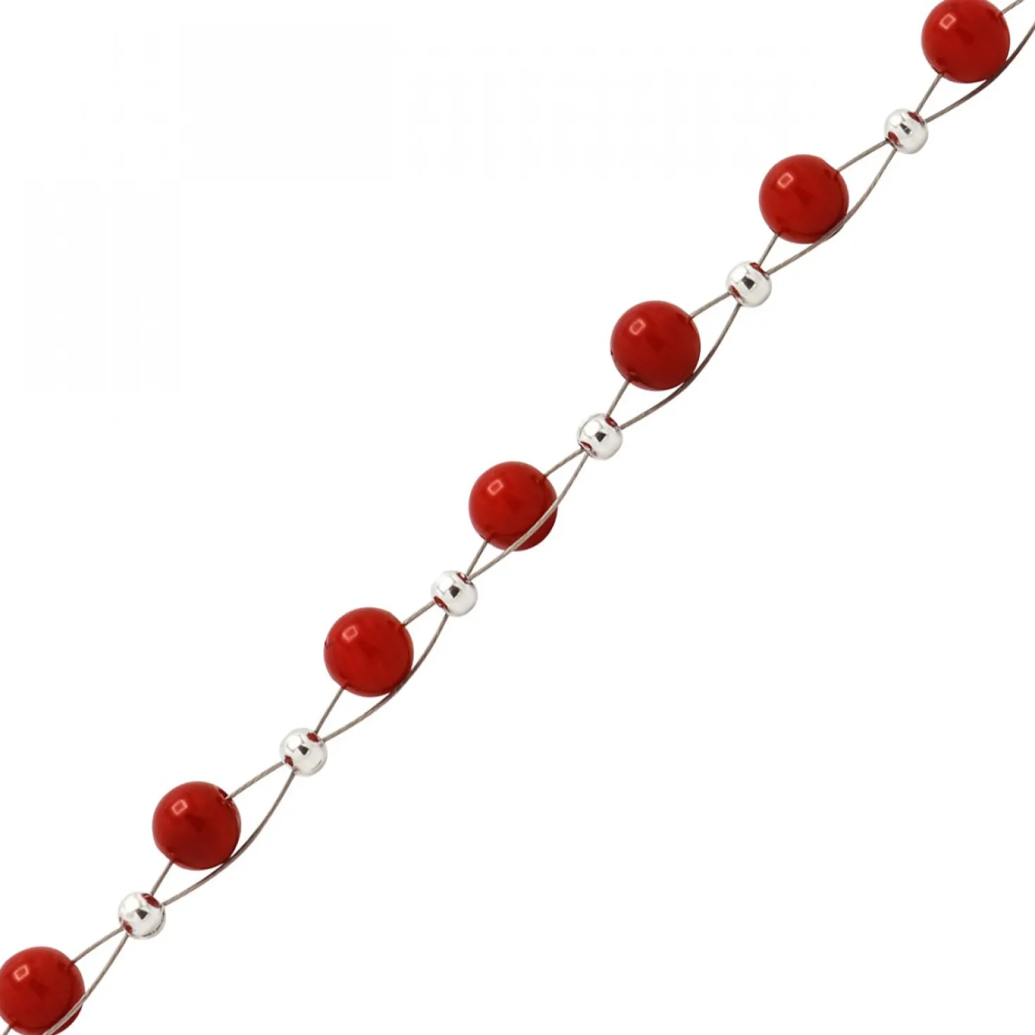 Kette Collier aus echter Koralle rot Korallenkette Halskette Halscollier Damen