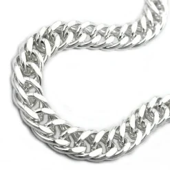 Kette Collier aus 925 Echt Silber, Doppelpanzer Silberkette, 50cm