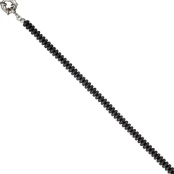 Kette Collier aus Hämatin Linsen grau matt, 45cm Edelsteinkette Halskette
