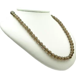 Kette Collier aus Rauchquarz braun facettiert Edelsteinkette Halskette Damen