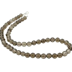 Kette Collier aus Rauchquarz braun facettiert Edelsteinkette Halskette Damen