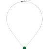 Kette Collier aus 925 Silber bicolor vergoldet mit Malachit grün rund 45cm