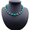 Kette Collier aus Türkis-Howlith, Ø10mm, Länge 48cm