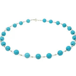 Kette Collier aus Türkis-Howlith, Ø10mm, Länge 48cm