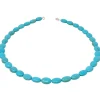 Kette Collier aus Türkis-Howlith, oval, Halsschmuck Halskette schlicht