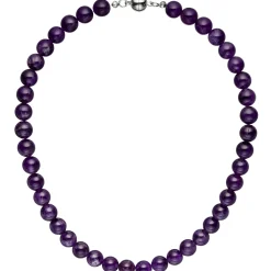 Kette Collier Halskette echter Amethyst 10mm lila violett Edelsteinkette 44cm