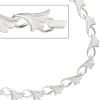 Kette Collier Halskette Ginko Blätter, 925 Silber teilmattiert, 47cm