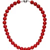 Kette Collier Halskette Kugelkette aus Muschelkern Perlen rot Perlenkette 45cm