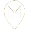 Kette Collier Halskette mit 5 Plättchen flach glänzend 375 Gold Gelbgold 41-43cm