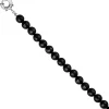 Kette Collier Halskette Onyx schwarz facettiert Edelstahl 60cm Edelsteinkette