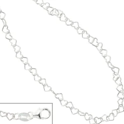Kette Collier, Herzen Herzchen, 925 Silber, Silberkette, 35 cm, Kinder