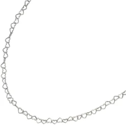 Kette Collier, Herzen Herzchen, 925 Silber, Silberkette, 35 cm, Kinder