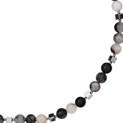 Kette Halskette Collier Multicolor Rutilquarz großer Verschluss 45cm