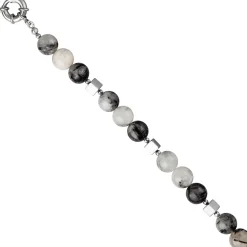 Kette Halskette Collier Multicolor Rutilquarz großer Verschluss 45cm