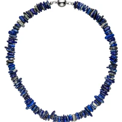 Kette Halskette Edelsteinkette aus echtem Lapis-Lazuli Lapislazulikette, 44cm